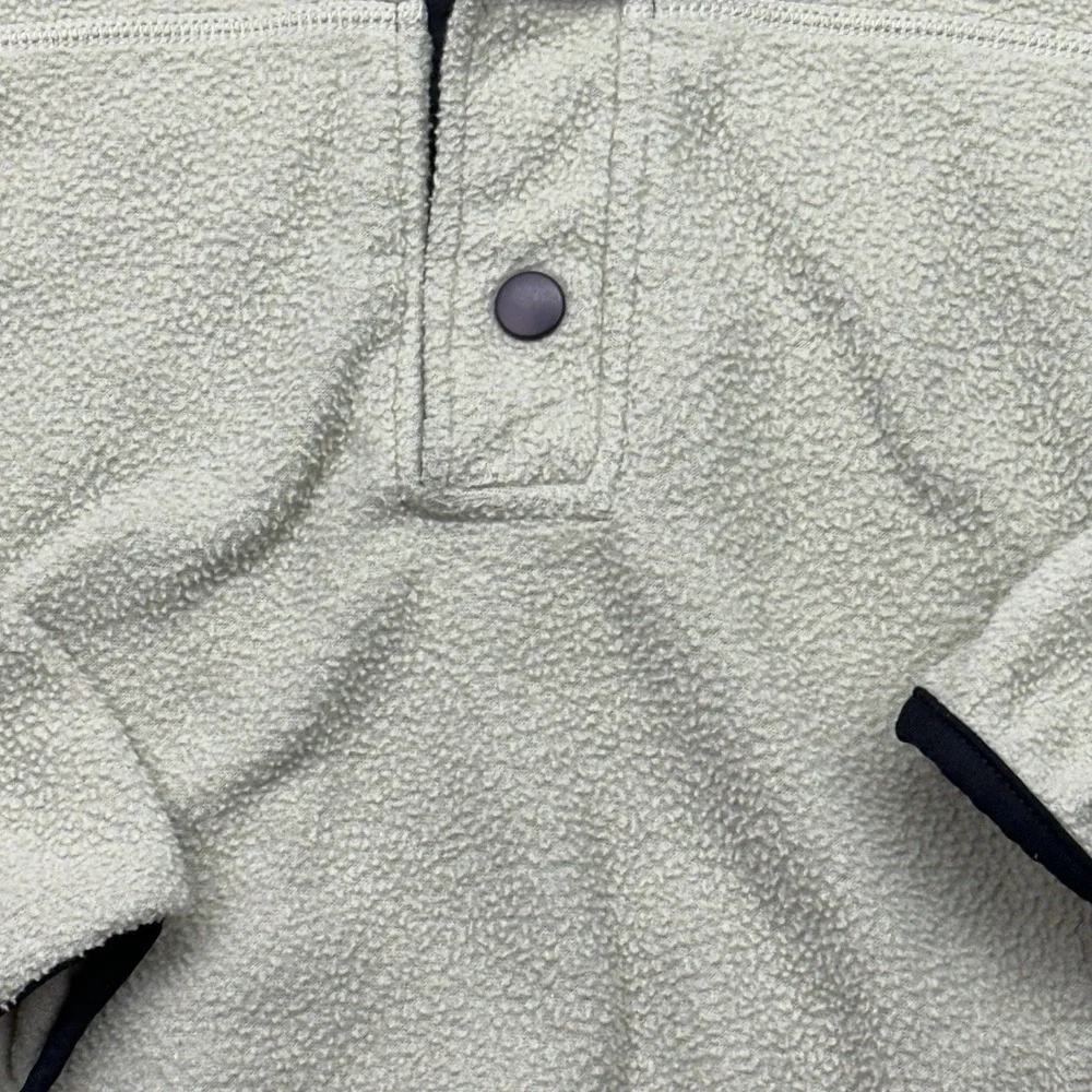 The North Face A24 Mens Small Beige/Black Vintage Snap Fleece Pullover USA Made